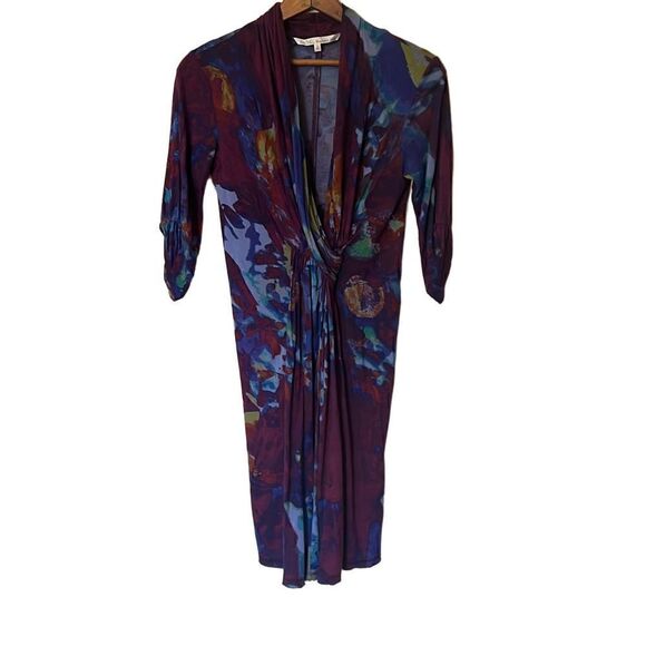 Rachel Roy Draped V Neck Midi Dress - Picture 1 of 8